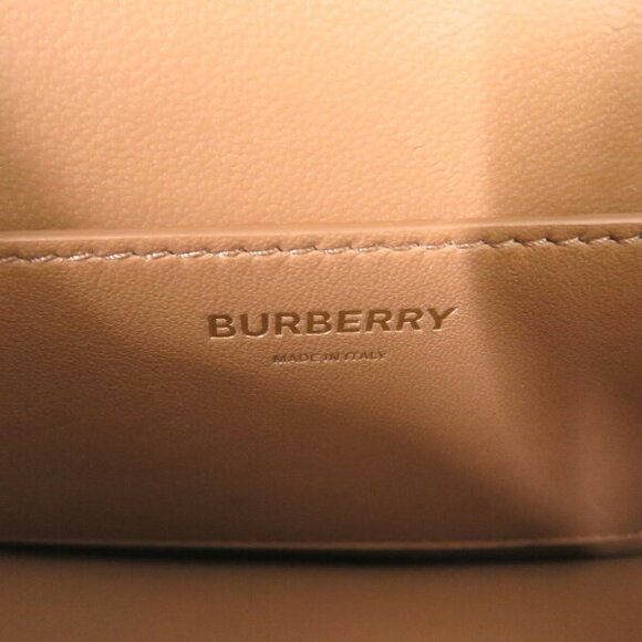 Burberry Monogram Logo Leather Beige Shoulder Bag - Picture 8 of 8